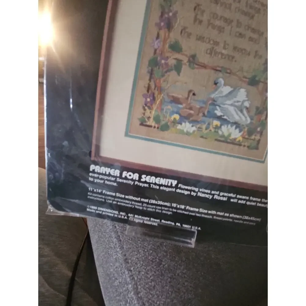 Dimensions Cross Stitch Kit PRAYER FOR SERENITY #3669 Nancy Rossi Swans Foliage